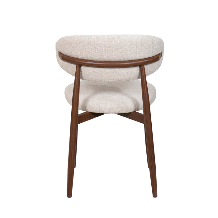 ROYCE SIDE CHAIR W/ WALNUT METAL FRAME -BEIGE (2 PER CARTON)