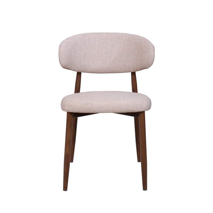 ROYCE SIDE CHAIR W/ WALNUT METAL FRAME -TOAST (2 PER CARTON)