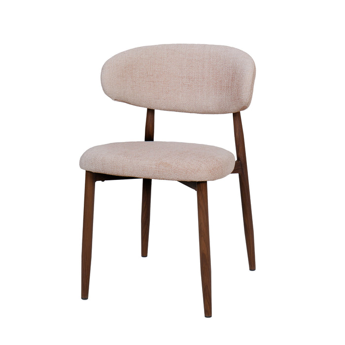 ROYCE SIDE CHAIR W/ WALNUT METAL FRAME -TOAST (2 PER CARTON)