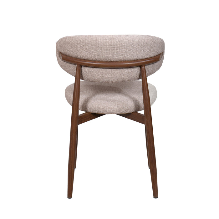 ROYCE SIDE CHAIR W/ WALNUT METAL FRAME -TOAST (2 PER CARTON)