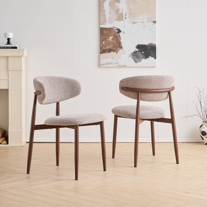 ROYCE SIDE CHAIR W/ WALNUT METAL FRAME -TOAST (2 PER CARTON)