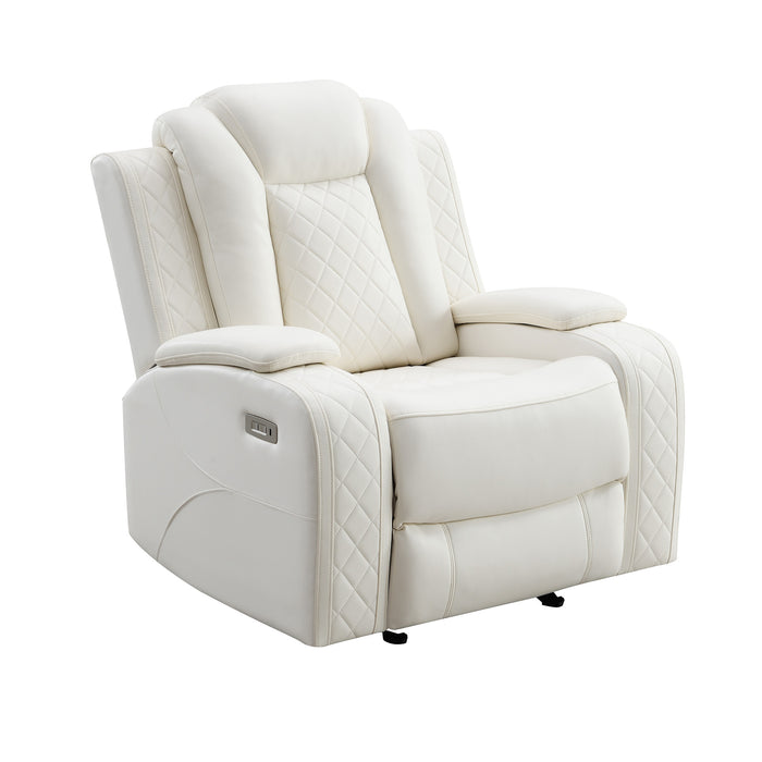 ORION II GLIDER RECLINER W/ PWR FR & HR-WHITE