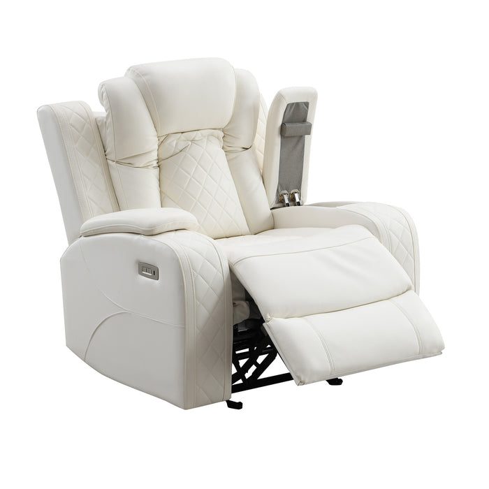 ORION II GLIDER RECLINER W/ PWR FR & HR-WHITE
