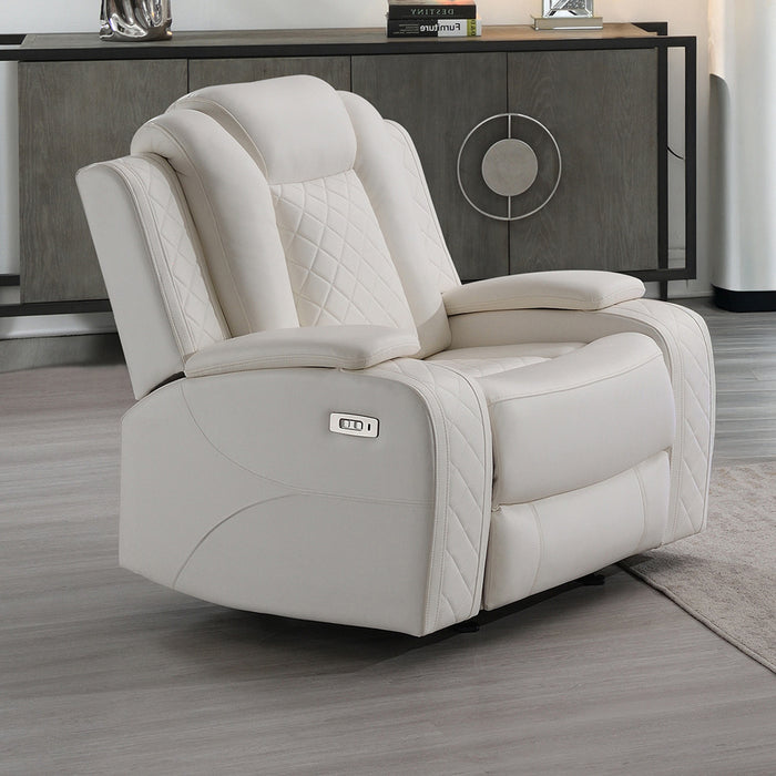 ORION II GLIDER RECLINER W/ PWR FR & HR-WHITE