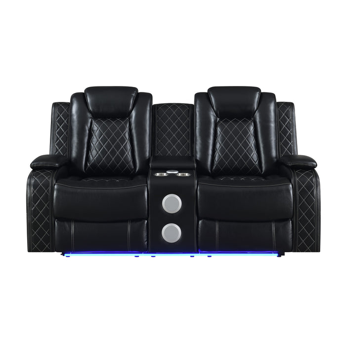 ORION II CONSOLE LOVESEAT W/ PWR FR & HR-BLACK