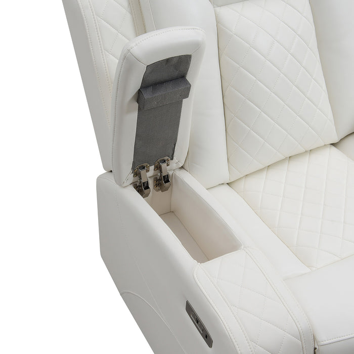 ORION II CONSOLE LOVESEAT W/ PWR FR & HR-WHITE