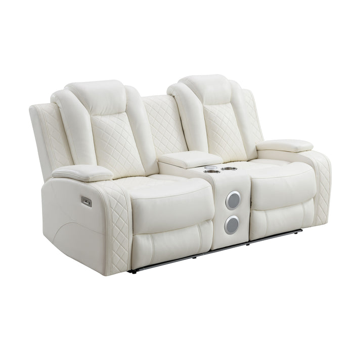 ORION II CONSOLE LOVESEAT W/ PWR FR & HR-WHITE