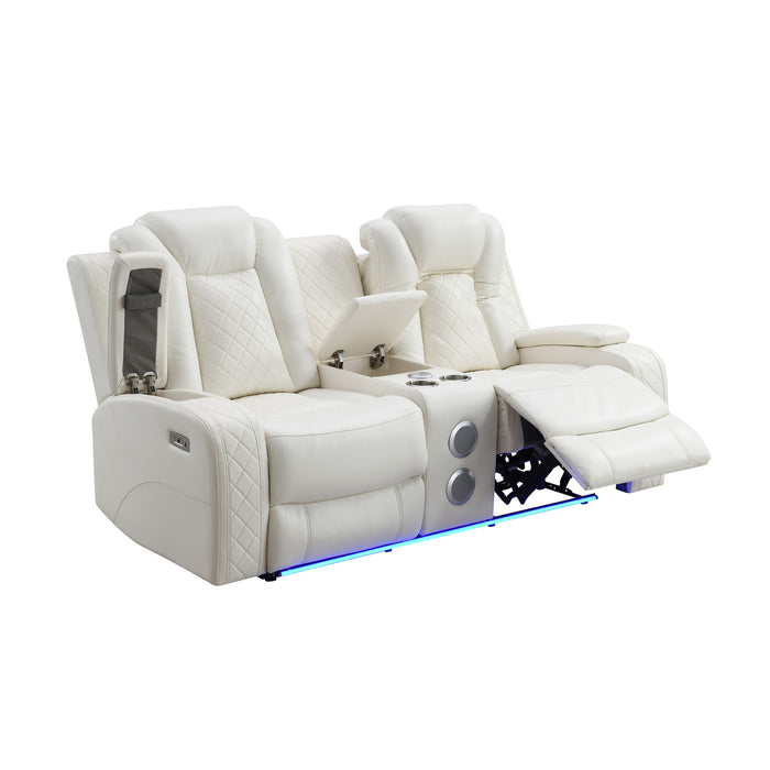 ORION II CONSOLE LOVESEAT W/ PWR FR & HR-WHITE