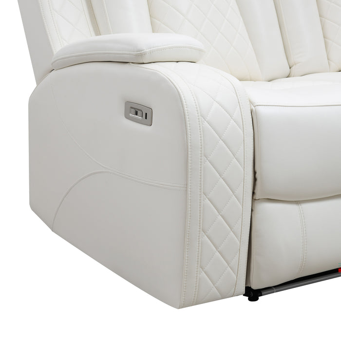 ORION II CONSOLE LOVESEAT W/ PWR FR & HR-WHITE