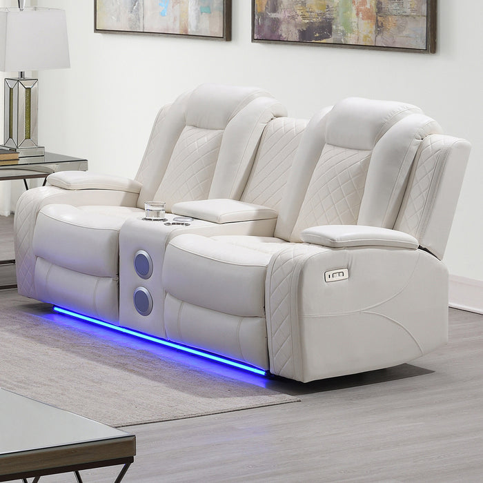 ORION II CONSOLE LOVESEAT W/ PWR FR & HR-WHITE