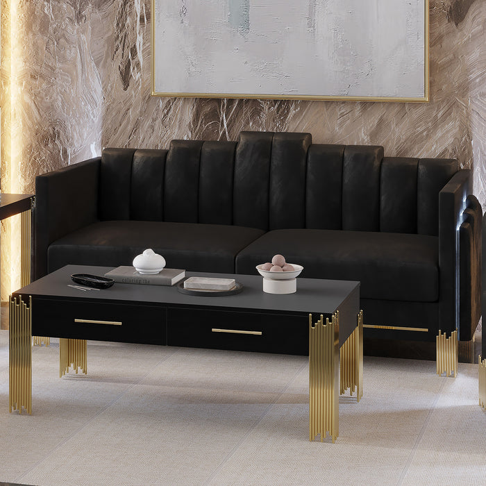 EMPIRE LIGHTED SOFA-BLACK