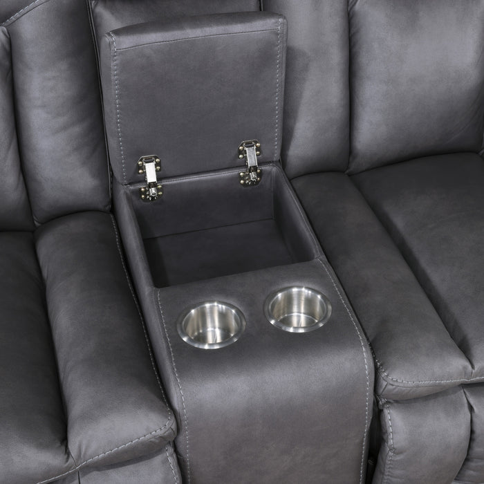 MORELLO  CONSOLE LOVESEAT W/PWR FR-GRAY