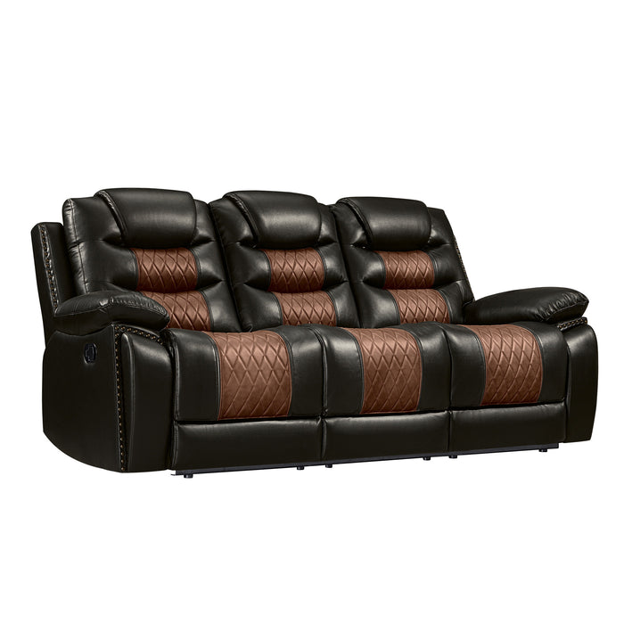 NIKKO  SOFA W/DUAL RECLINER-BROWN