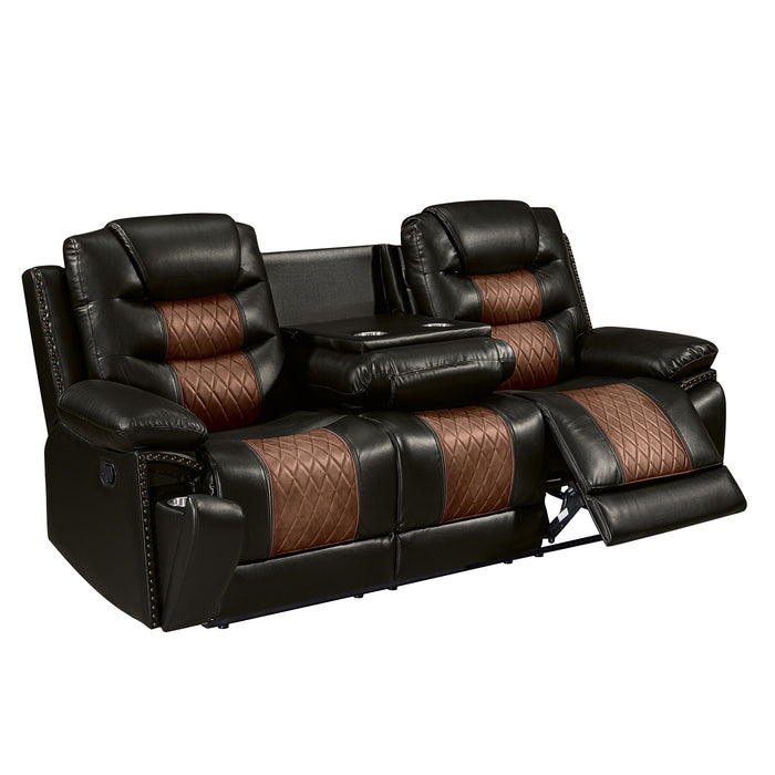 NIKKO  SOFA W/DUAL RECLINER-BROWN
