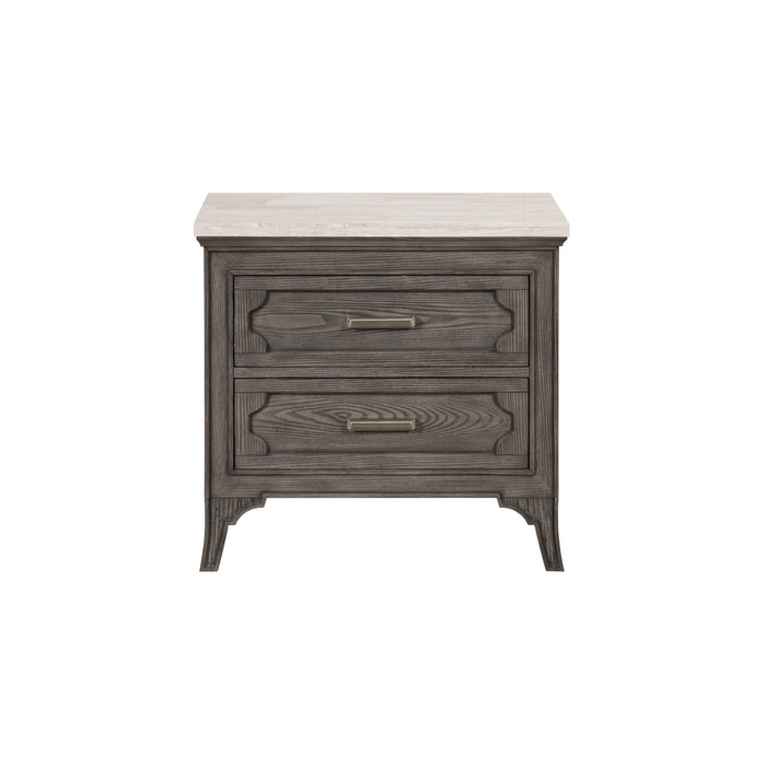 LISBON MARBLE TOP NIGHTSTAND-GRAY