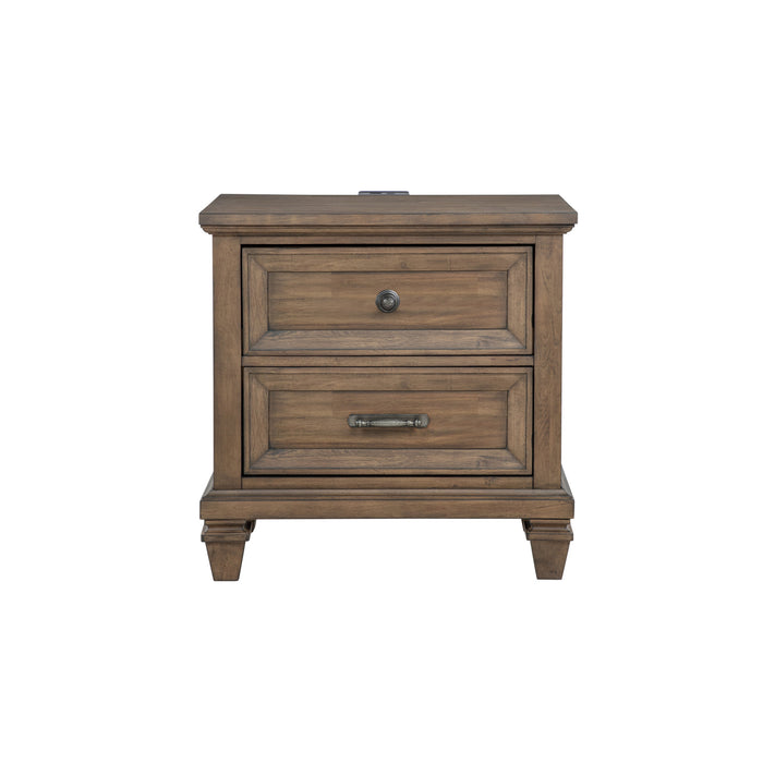 MARIANA NIGHTSTAND W/USB-VINTAGE MOCHA