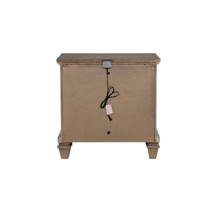 MARIANA NIGHTSTAND W/USB-VINTAGE MOCHA