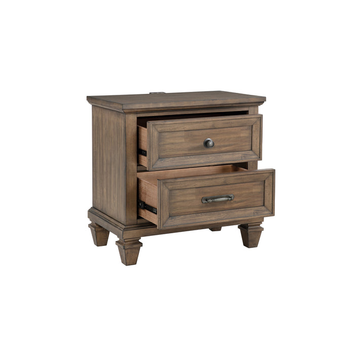 MARIANA NIGHTSTAND W/USB-VINTAGE MOCHA