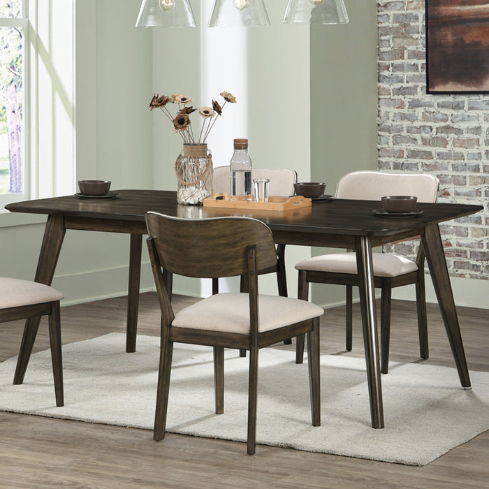 REX 72" FIXED TOP RECTANGLE DINING TABLE-WALNUT