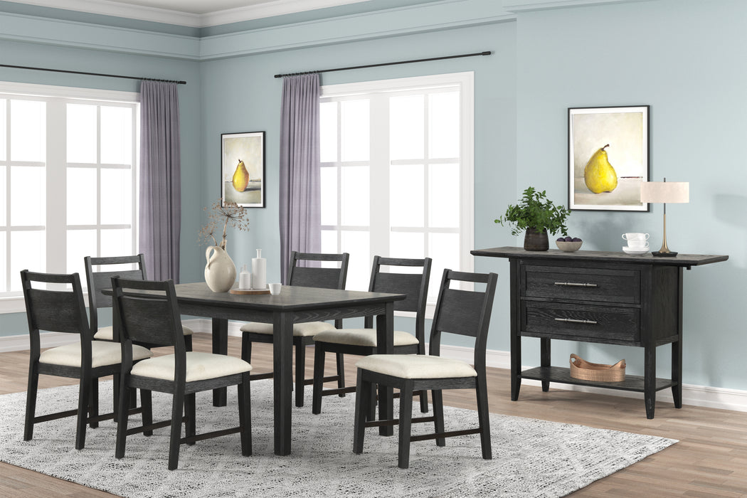SABLE CREST 5 PIECE RECTANGLE DINING TABLE & 4 CHAIRS-BLACK