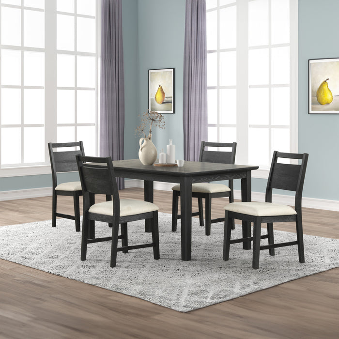 SABLE CREST 5 PIECE RECTANGLE DINING TABLE & 4 CHAIRS-BLACK