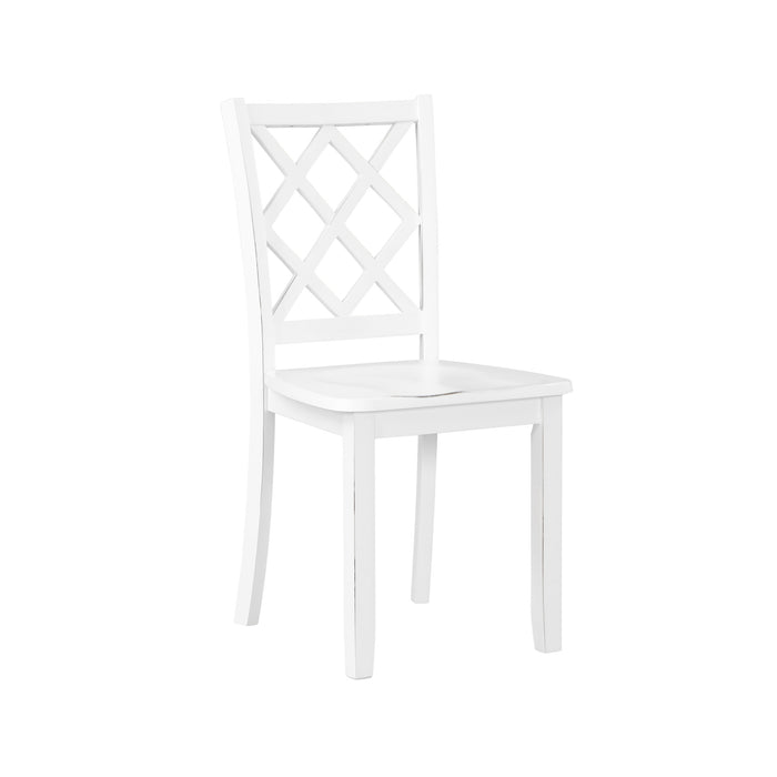 TRELLIS 5 PC DINING SET, TABLE & 4 CHAIRS -  WHITE
