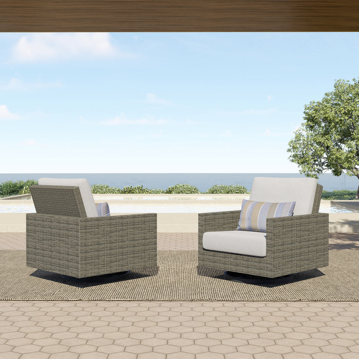 BUNGALOW PATIO SWIVEL CLUB CHAIR W/ACCENT PILLOW (2 PER CARTO