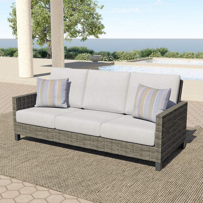 BUNGALOW PATIO SOFA W/2 ACCENT PILLOWS