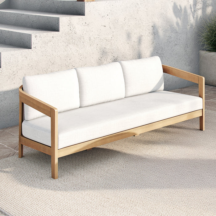 WESLEY PATIO SOFA, W/ WHITE CUSHIONS