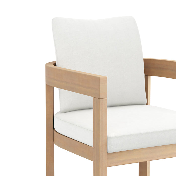 WESLEY PATIO SIDE CHAIR, WHITE CUSHION (1 PER CARTON)