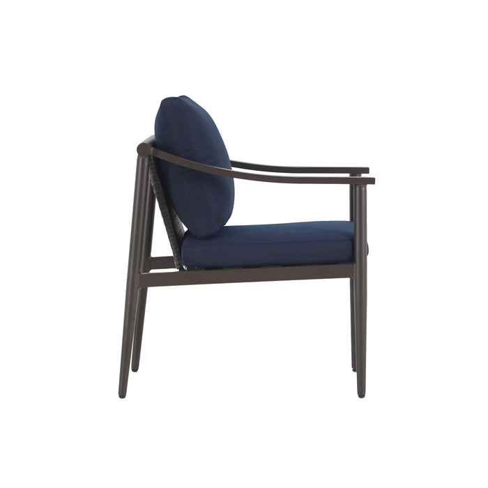 MOANA PATIO SIDE CHAIR, BLUE CUSHIONS (2 PER CARTON)