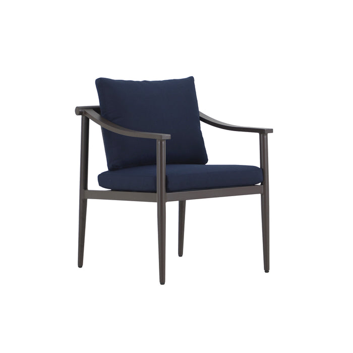 MOANA PATIO SIDE CHAIR, BLUE CUSHIONS (2 PER CARTON)