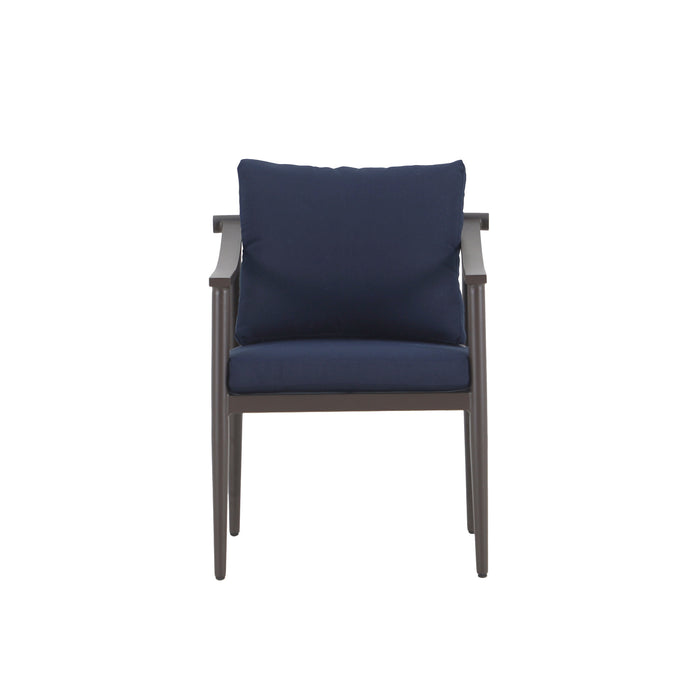 MOANA PATIO SIDE CHAIR, BLUE CUSHIONS (2 PER CARTON)