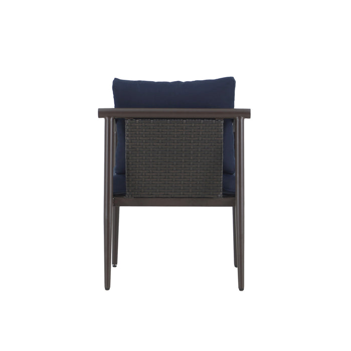 MOANA PATIO SIDE CHAIR, BLUE CUSHIONS (2 PER CARTON)