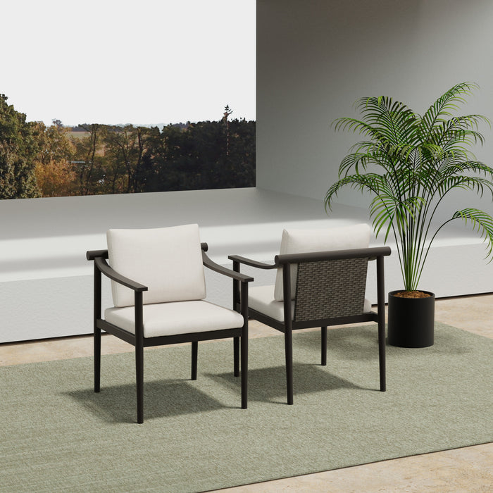 MOANA PATIO SIDE CHAIR, IVORY CUSHIONS (2 PER CARTON)