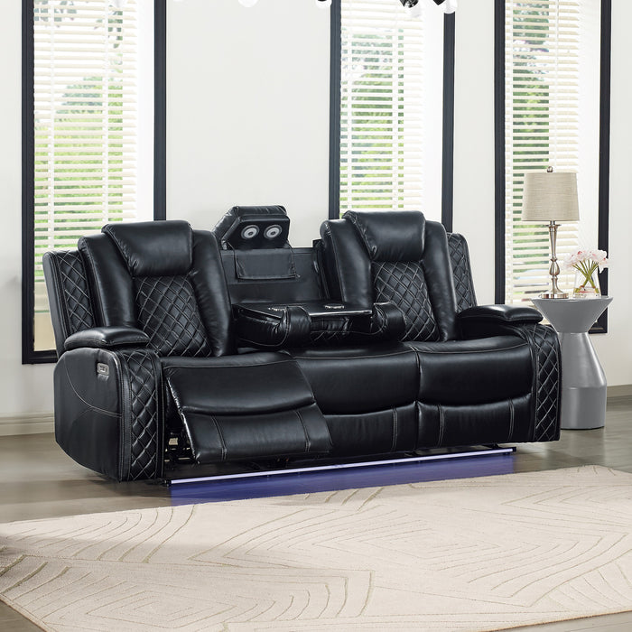 ORION II LAF SOFA W/PWR FR & HR-BLACK