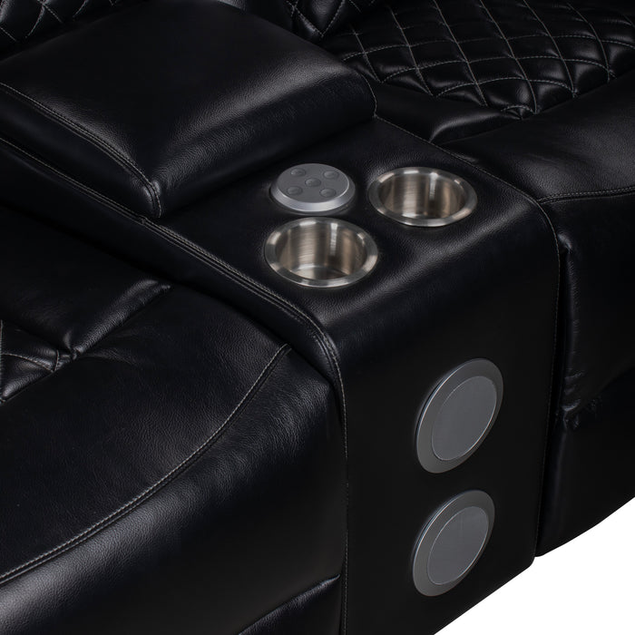 ORION II RAF CONSOLE LOVESEAT W/1 RECLINER-BLACK