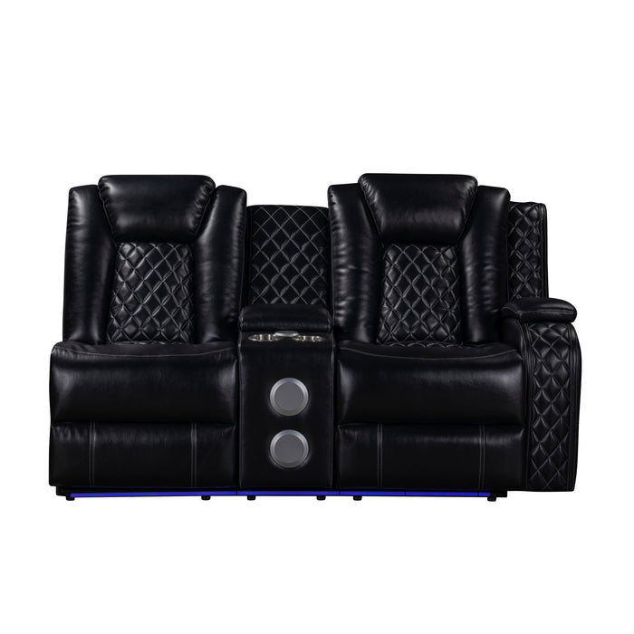 ORION II RAF CONSOLE LOVESEAT W/1 RECLINER-BLACK