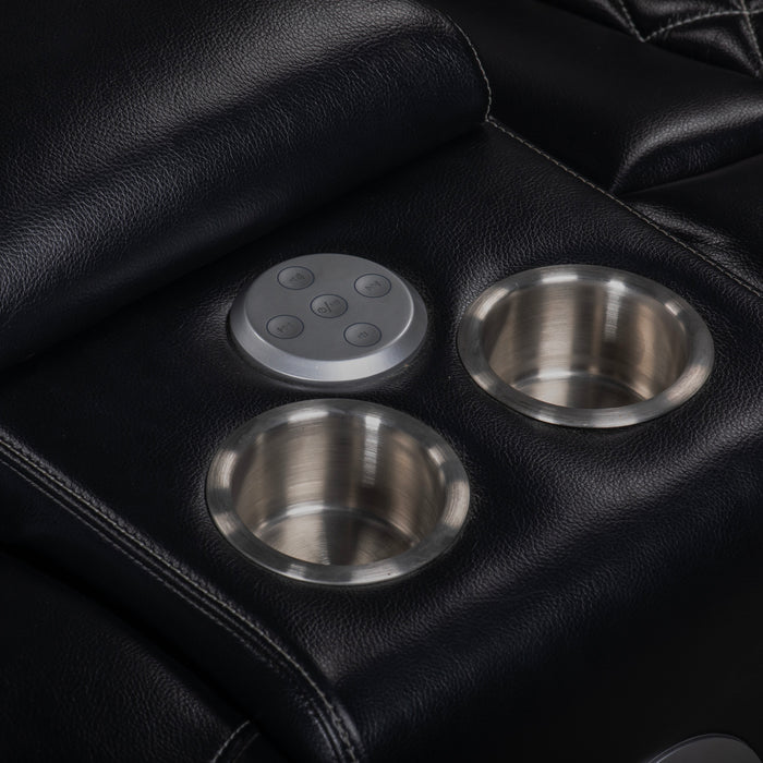 ORION II RAF CONSOLE LOVESEAT W/1 RECLINER-BLACK