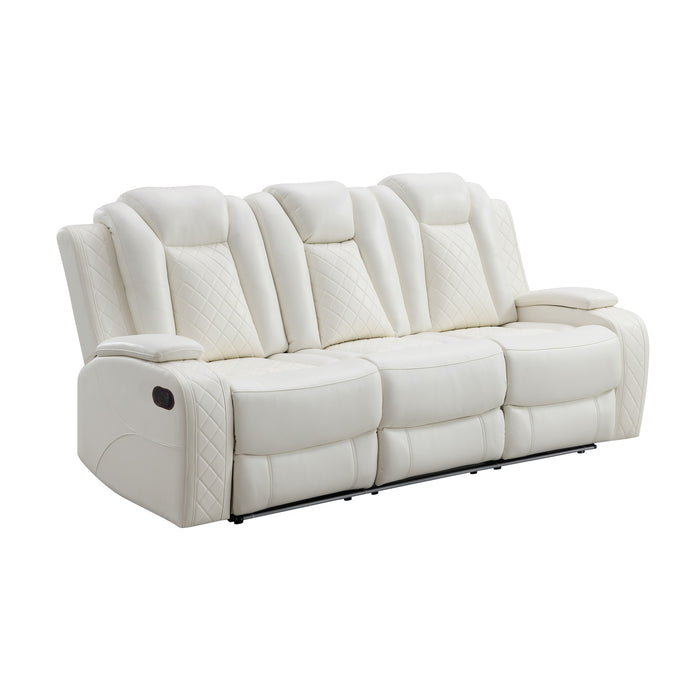 ORION II SOFA W/DUAL RECLINER-WHITE