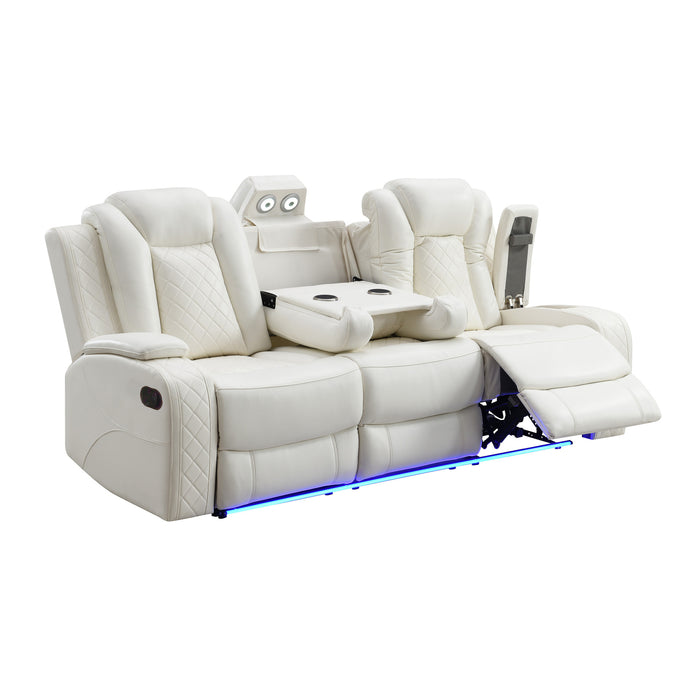 ORION II SOFA W/DUAL RECLINER-WHITE
