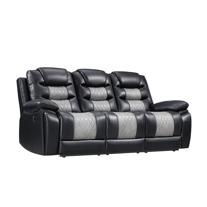 NIKKO  SOFA W/PWR FR-BLACK/GRAY