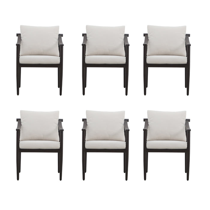 MOANA OUTDOOR - 6 IVORY DINING CHAIRS