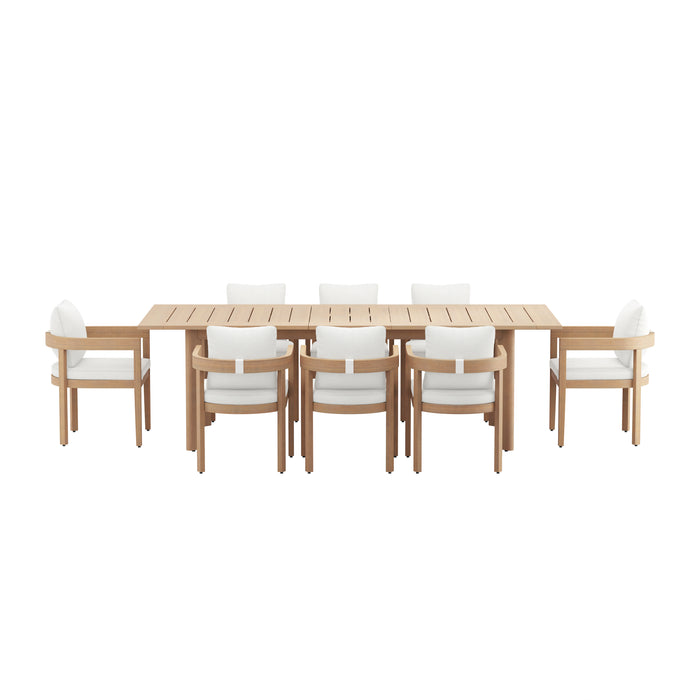 WESLEY PATIO 9PCS DINING SET -  TABLE W/8 WHITE CHAIRS