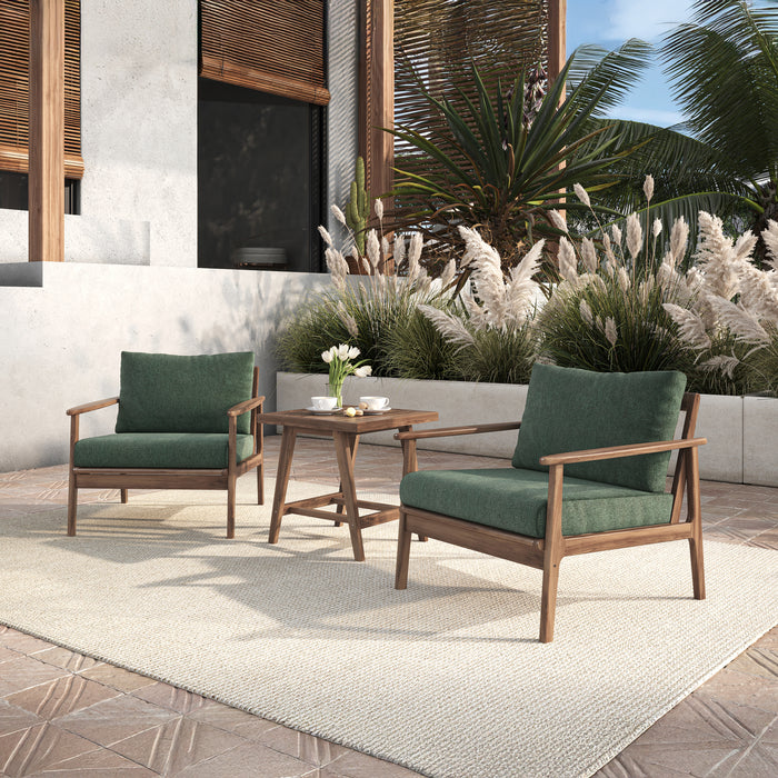 ASHTON OUTDOOR - 3PCS SET (2CH,END TABLE) - MOSS