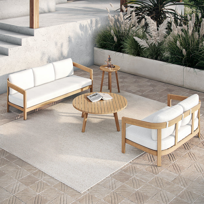 WESLEY OUTDOOR - 4 PCS (SOFA,LOVE,COFFEE &END TABLE)  - WHITE
