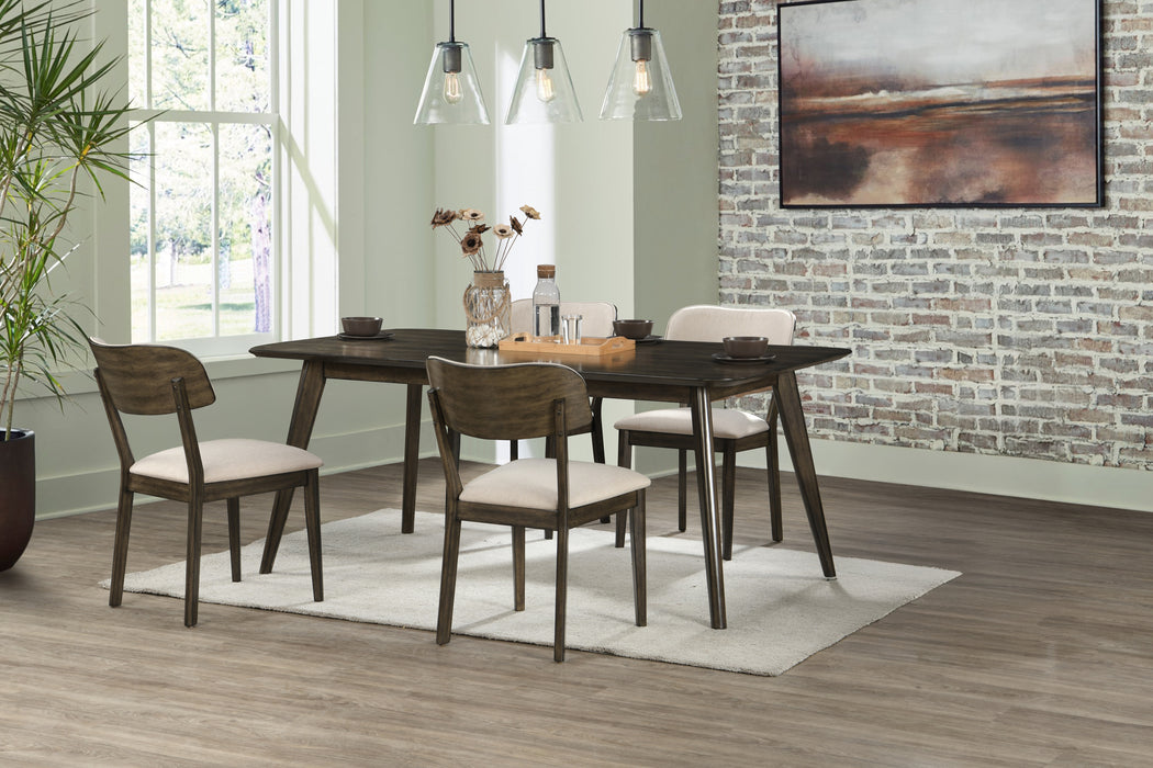 REX - RECTANGLE DINING TABLE + 4 OPEN BACK CHAIRS