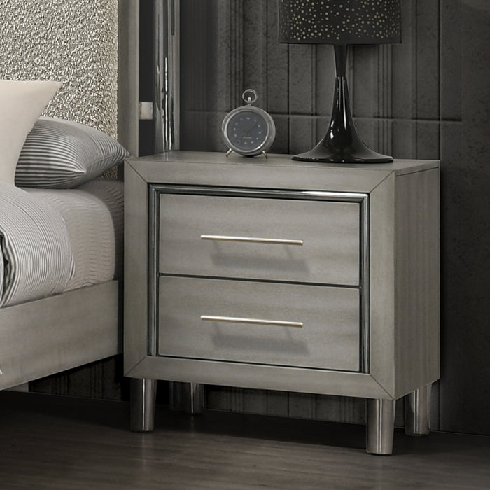LENNOX 2 DRAWER NIGHTSTAND-GRAY