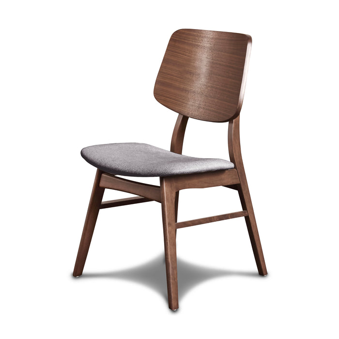 OSCAR CHAIR WITH DK GRAY CUSHION-WALNUT