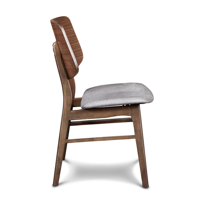 OSCAR CHAIR WITH DK GRAY CUSHION-WALNUT